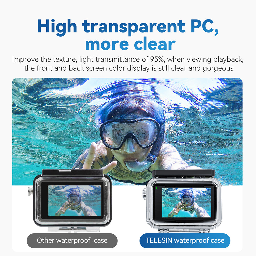 TELESIN Waterproof Case for DJI OSMO ACTION 3/4